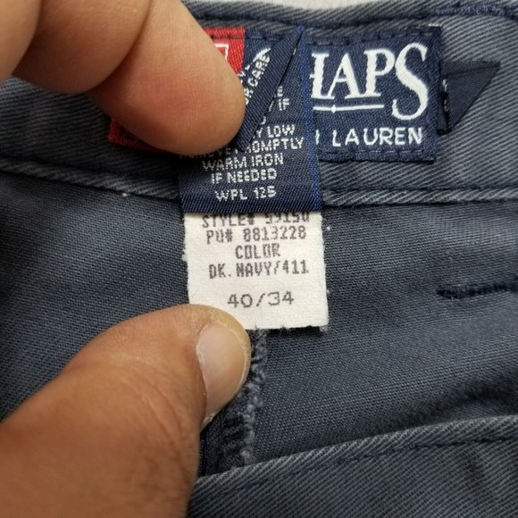 Chaps‎ Ralph Lauren Pants Mens 38x33 Blue Pockets Casual Cotton - Picture 8 of 14